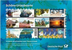 Germany 2026 Beautiful Vacation Destinations Thematic Pack 10 Stamps + 5 Regular