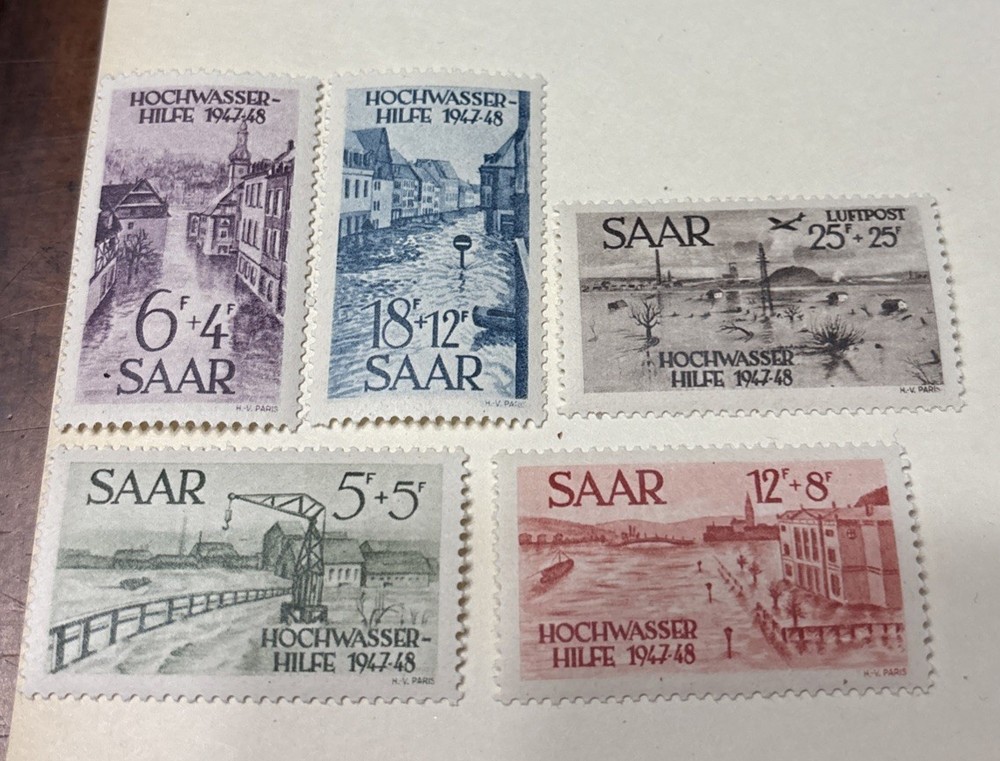 GERMANY 1948 Saar FLOOD RELIEF #B61-B64 set MNH Cv $60