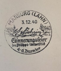 ✔️ 1940. GERMANY REICH NICE POSTCARD Emil von Behring MARBURG SONDERSTEMPEL