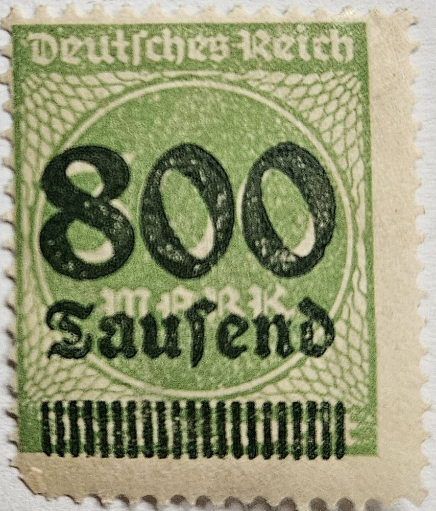 Germany 1923, Inflation Overprint, 800 Thousand Marks Over 300 Marks, MINT, MNH