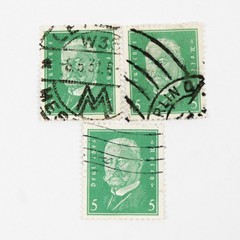 Lot Of 9 Germany Hindenburg 5/15/25 Pfennig Stamps Used
