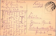 1915 WWI German Feldpost Postcard Weimar Cancel Kriegslazarett 126 Army Post