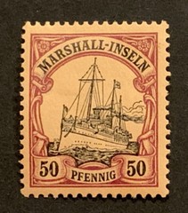 Travelstamps: GERMANY MARSHALL ISLANDS STAMPS Kaiser’s Yacht 50pf MOGH UnWMK