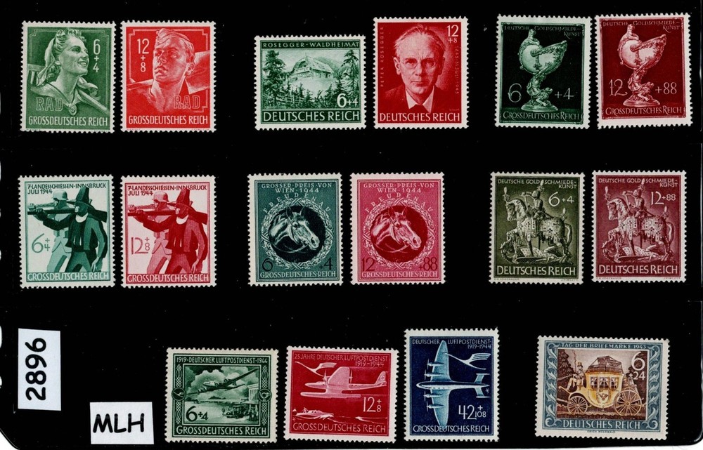 MLH stamp collection Regular postage Third Reich WWII era Germany #2896