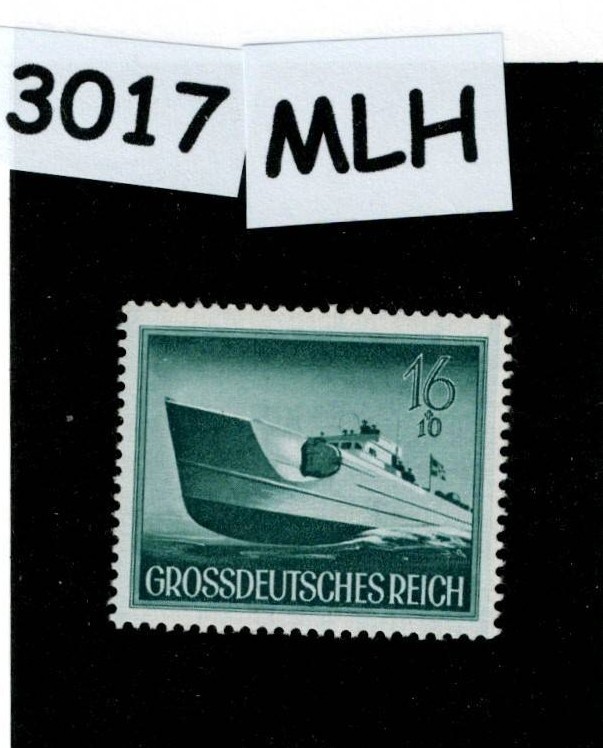 MLH Stamp B265 WWII 1944 Germany Third Reich Military Navy patrol boat #3017