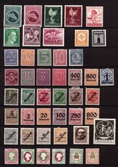 AM0382) Third Reich Lot MH Mint Hinged 1910 to 1945 with Hitler WW II, 6 scans