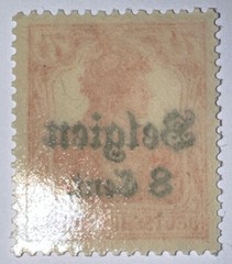 Travelstamps: Germany Offices in Belgium Stamps, 8c on 7 1/2pf, OP MOGH Wmk