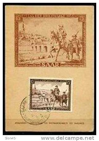 Germany/SAAR 1951 First Day cancel Maxi Card. Tag der Briefmarke