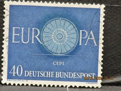 The listing:(1)1960 Deutsche CEPT Europa 40 Pf West German Postage Stamp-LH-HHH
