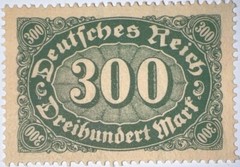 Travelstamps: 1922 Germany Stamps Deutsches Reich 300 Mark Mi. Nr. 249, MNH