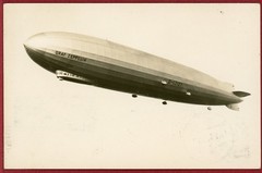 Germany 1929, 1m on Postcard, Graf Zeppelin Flight, Fried to Seville, Crew Sign