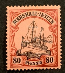 Travelstamps: GERMANY MARSHALL ISLANDS STAMPS Kaiser’s Yacht 80pf MOGH UNWMK