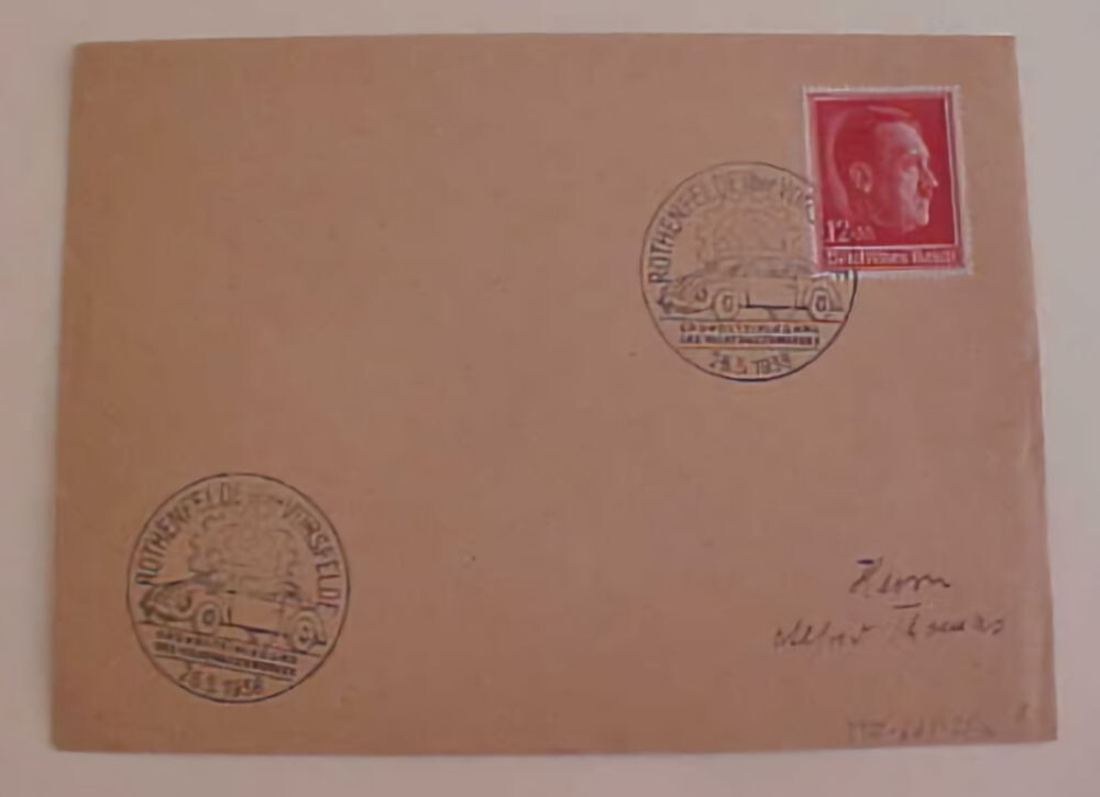 GERMAN COVER VOLKSWAGEN #66 PICTORIAL CANCEL 26 MAY 1938