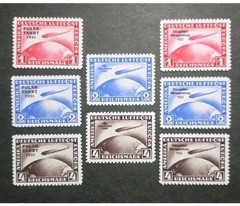Germany #C38-45 Chicago Polar South America Flights Zeppelin Stamp Replica Set