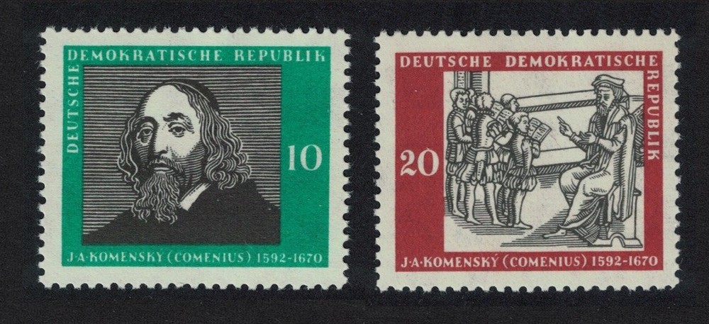 GDR Komensky Commemoration 2v 1958 MNH SG#E382-E383