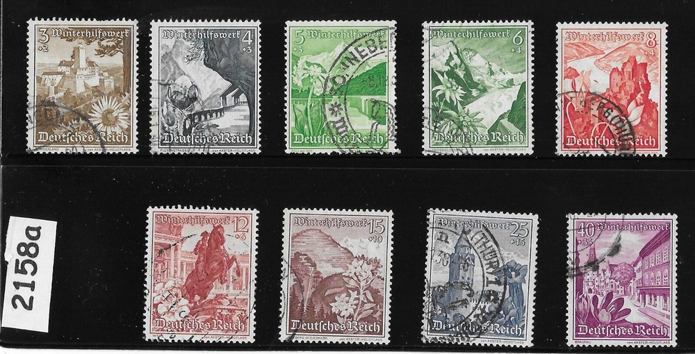 Used Stamp set B123-131 1938 Germany Third Reich Winter relief fund #2158a