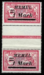 Germany Memel / Lithuania 1922 1m /40c Mi 65 MNH pair