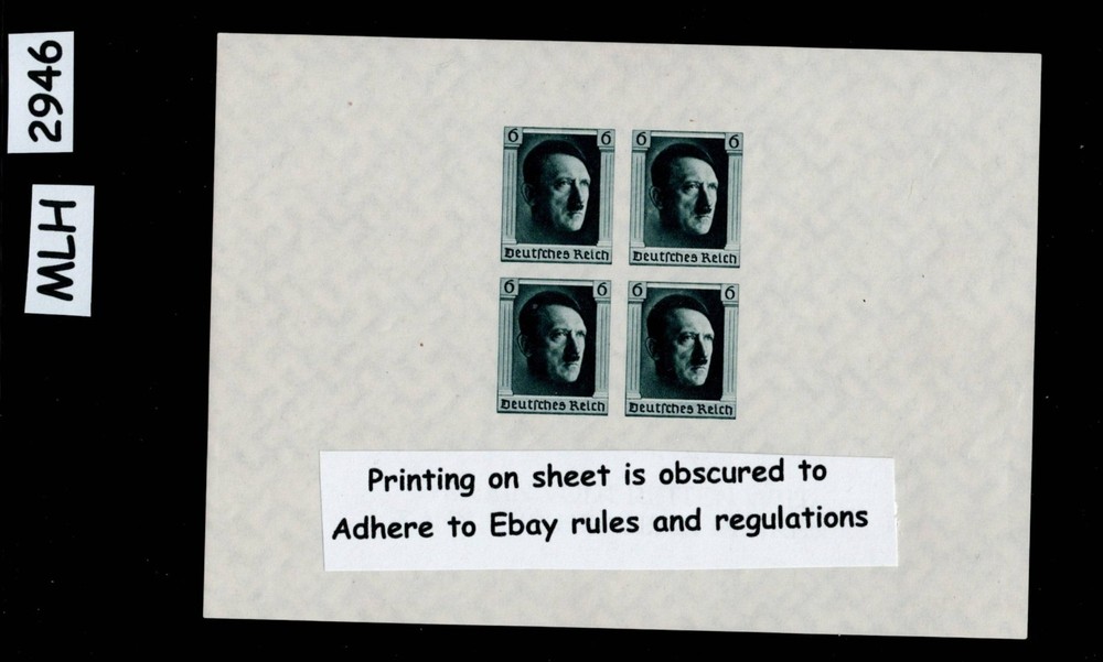 Stamp sheet IMPERF B103 1937 Adolf’s Birthday Berlin Germany #2946