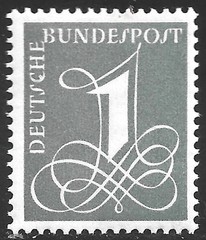 Germany, Scott #737A, 1pf Numeral Issue, MNH