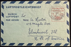 Germany 60pf Aerogram Airpost List Letter Sent Internationally