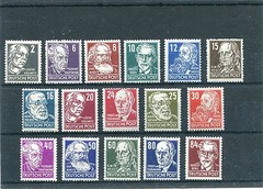 GERMANY SOVIET OCCUPATION ZONE 1948 GERMAN PERSONALITIES 10N29-10N44 PERFECT MNH