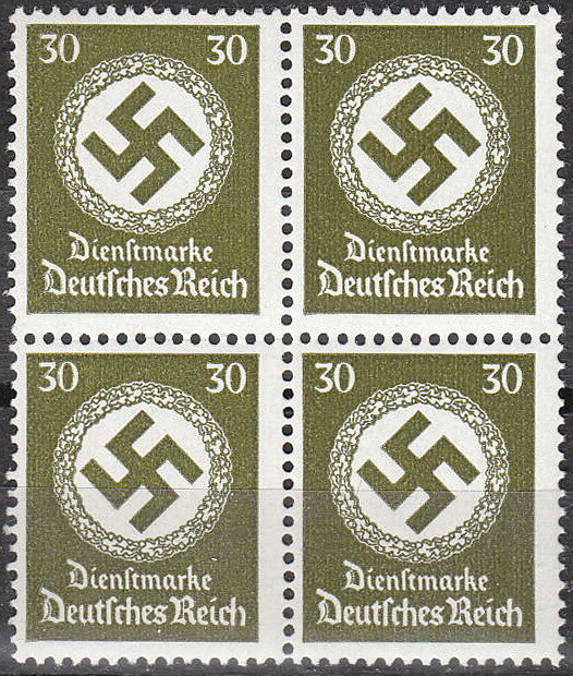 Stamp Germany Official Mi D175 Block 1942 WWII Fascism War Era Dienst MNH