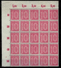 Germany Weimar Republic 1920 ☀ Dienstmarke 10pf. Mi.24 (10×10)☀ MNH