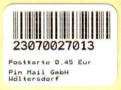 PIN Mail, Woltersdorf: Notmarke From 13.05.2009 For 0.45 EUR, Mint
