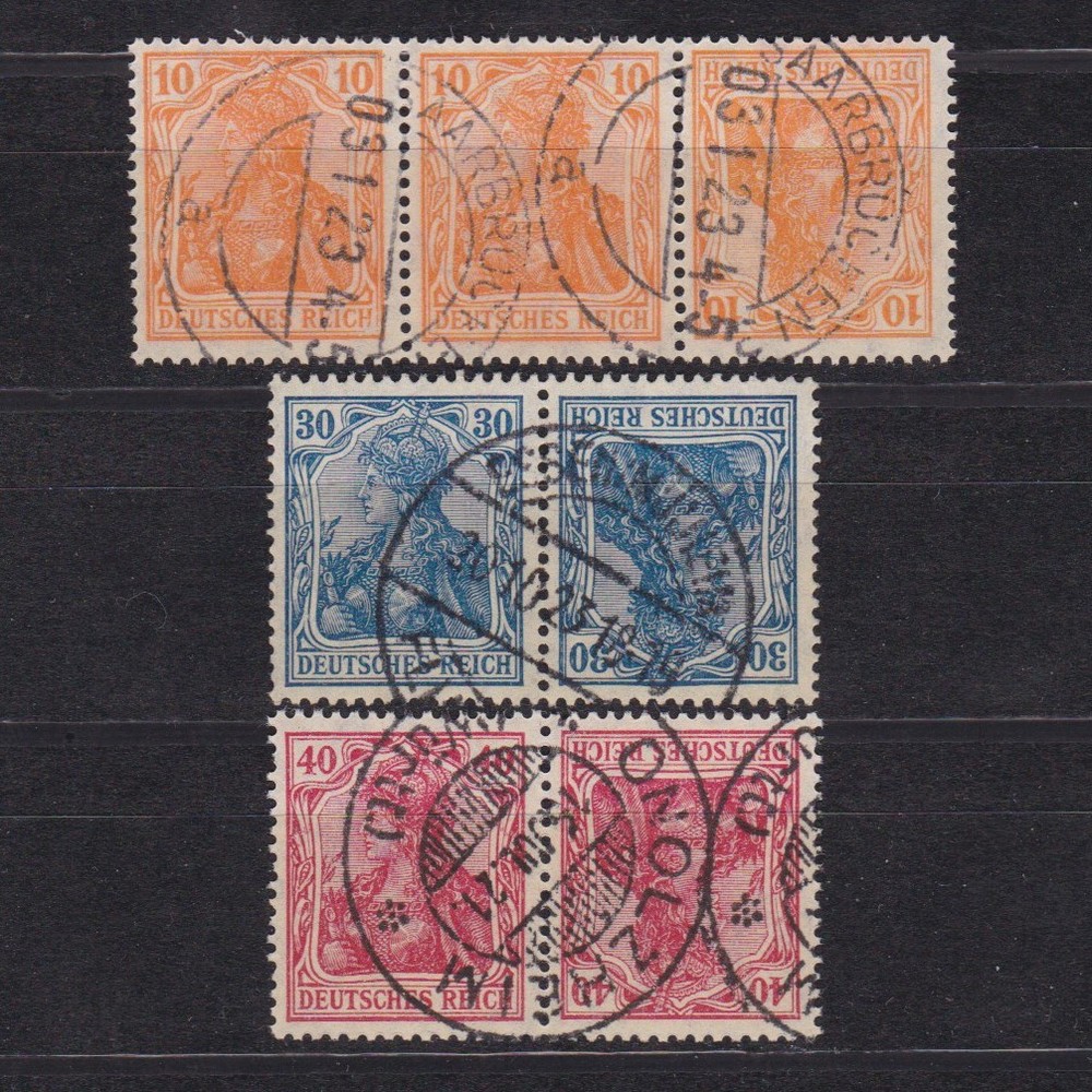 GERMANY 1920, Mi# K1,K2,K3, CV €36, Definitive combination from booklet, Used