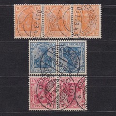 GERMANY 1920, Mi# K1,K2,K3, CV €36, Definitive combination from booklet, Used