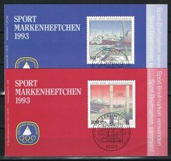 Bundle, Sports Brand Booklet 1993 stamped, Mi. for individual stamps 32.40