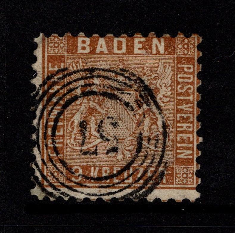 Baden SC# 17a Used Dk Brown / Crisp Numeral 57 Cancel – S51806