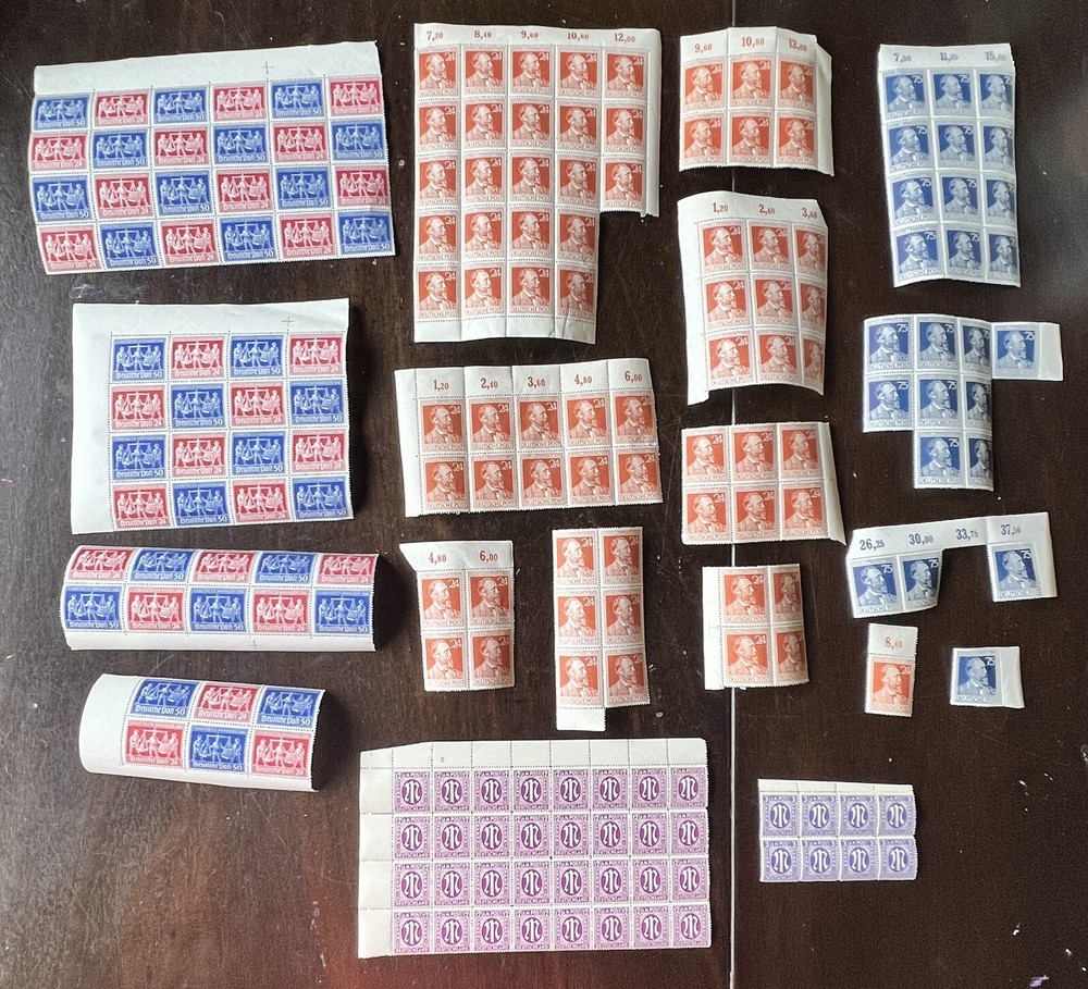 LARGE LOT OF MINT MNH POST WWII GERMANY STAMPS, PARTIAL SHEETS, BLOCKS, SINGLES