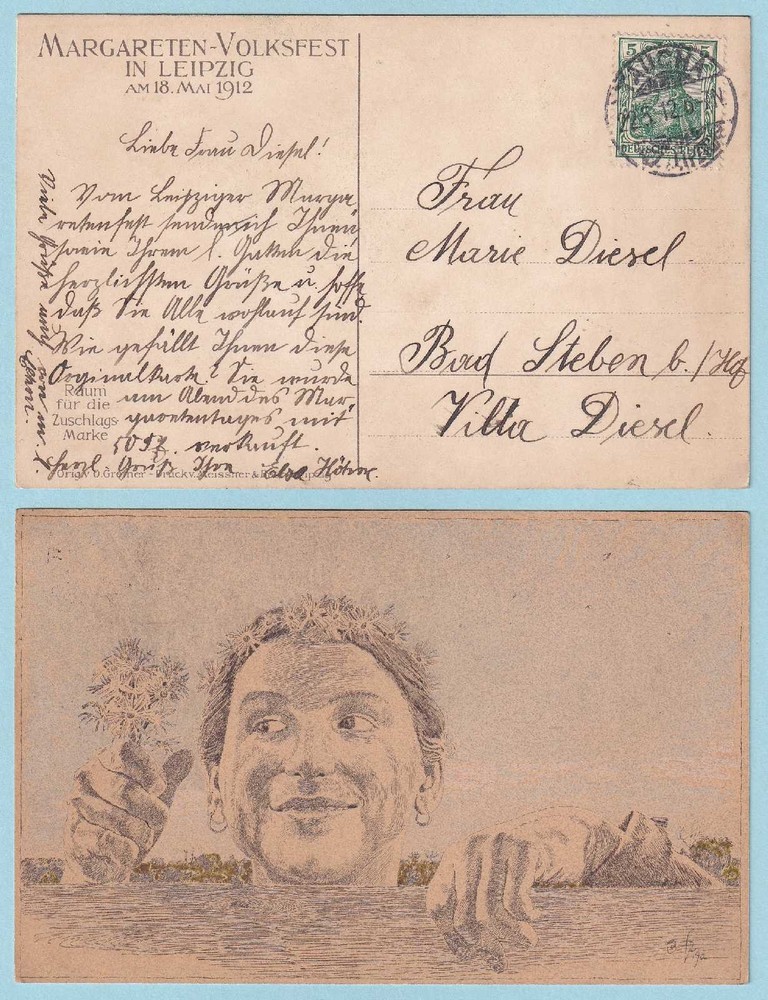 GERMANY EVENT COVER – 1912 MARGARETEN-VOLKSFEST – LEIPZIG FOLK FESTIVAL – N843