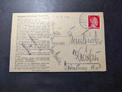 1944 Germany Auschwitz Concentration Camp Cover to Krakau Poland