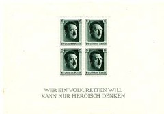 1937 6 pfennig Adolf Hitler mini sheet unused mint never hinged condition B102