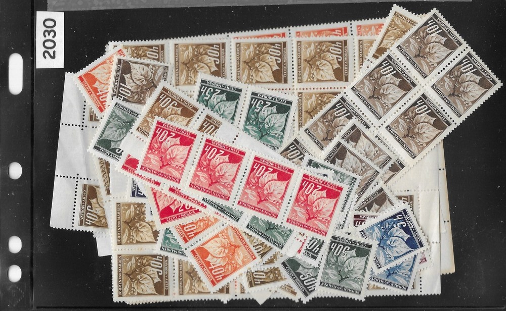 200+ MNH stamps singles & blocks Linden leaves Germany Occupation of BaM WWII