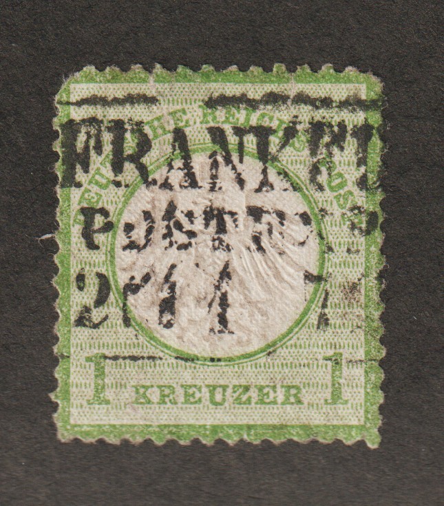 1972 Germany Sc# 7 – 1 Kreuzer, Embossed Eagle. Used Cv$50.00