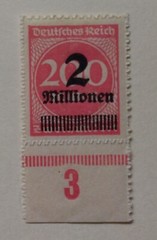 (Unissued) Weimar German Republic Stamp, 1923 C Issue, MLH, OG Serrate Roulette 