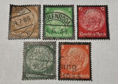 Deutsche Reich 1934 Germany Hindenburg Memorial Stamps With Black Border
