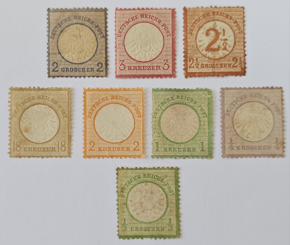 GERMANY EMPIRE CLASSICS 1872 3x MM (Top Row), 5x No Gum. €800. Several Faults