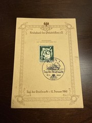 WW2 WWII German Portrait Third Reich Stamp post card Nuremberg 1941 Tank