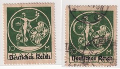 1920 Bayern Deutsches Reich Overprints 3–20 Mark Mint & Used Set