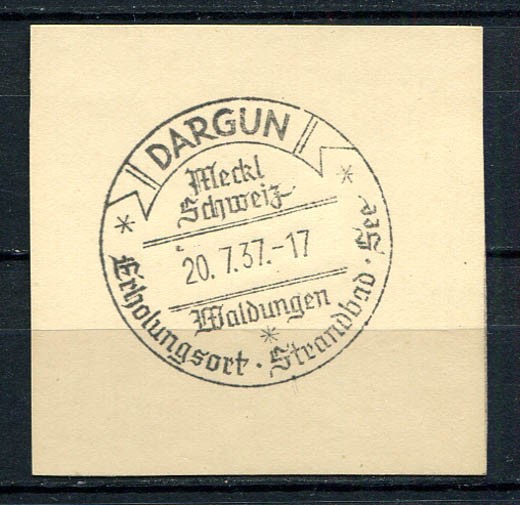 German Reich WW II : Nice fancy cancel from 1937 – Dargun