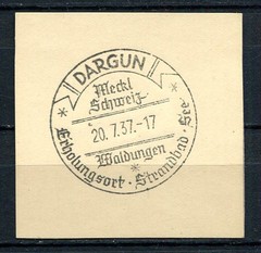 German Reich WW II : Nice fancy cancel from 1937 – Dargun