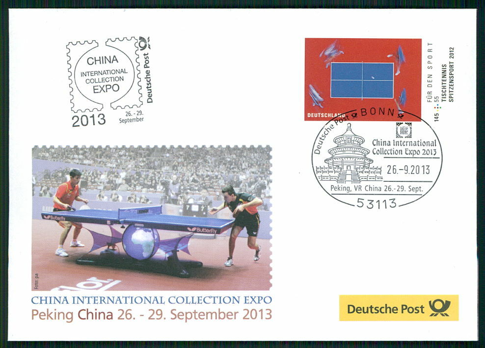 GERMANY EXHIBITION-COVER 2013 CHINA BEIJING PEKING TABLE TENNIS SPORTS m3340