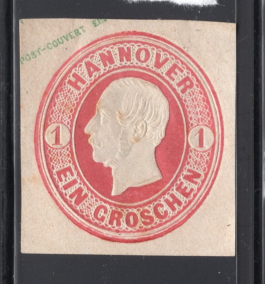 1860 Germany Hannover 1 Gr Stationery Cutout