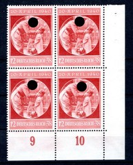 DR-3.Reich 744ER Corner Margin Plate ** MNH Fresh Unused 64EUR (GA1415