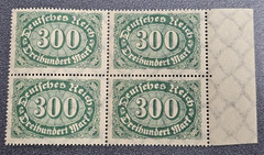 Stamps Germany Deutsches Reich 4x 300 Mark 1922 Block Mi. Nr. 249 [🇩🇪39450]