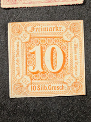 GERMANY 1859-1866 THURN & TAXIS Lot of 7 Stamps – 2 Imperf & 5 Rouletted MH